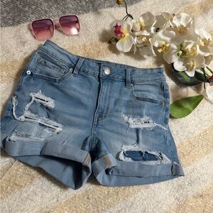 Aeropostale Light Blue Distressed Jean Shorts